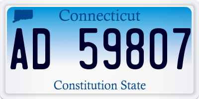 CT license plate AD59807