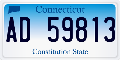 CT license plate AD59813