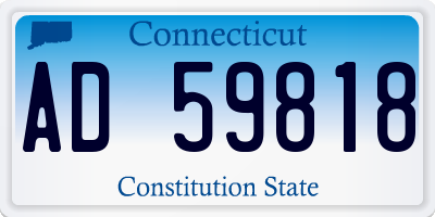 CT license plate AD59818