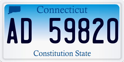 CT license plate AD59820
