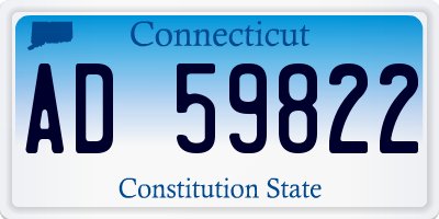 CT license plate AD59822