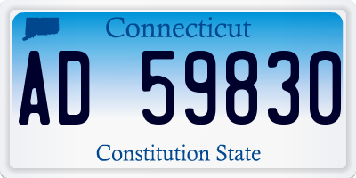 CT license plate AD59830
