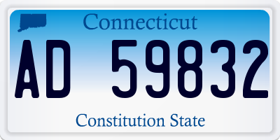 CT license plate AD59832