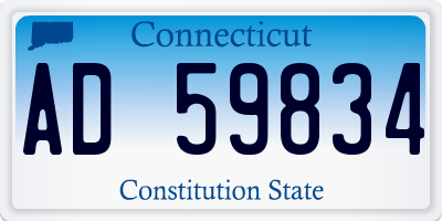 CT license plate AD59834