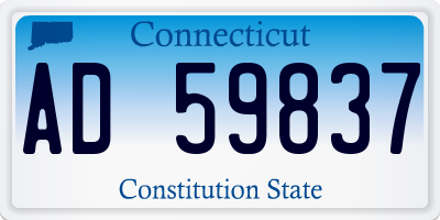 CT license plate AD59837