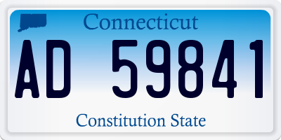 CT license plate AD59841