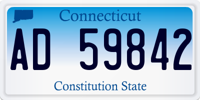 CT license plate AD59842