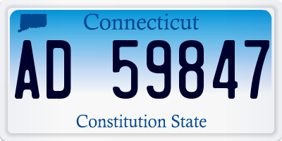 CT license plate AD59847