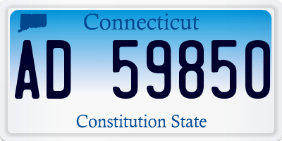 CT license plate AD59850