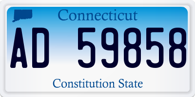CT license plate AD59858