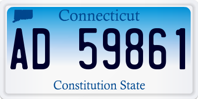 CT license plate AD59861