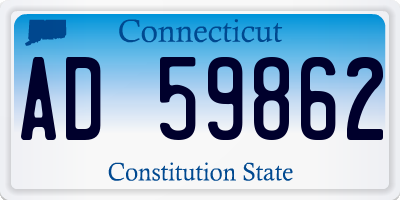 CT license plate AD59862