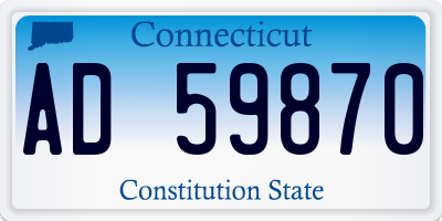 CT license plate AD59870