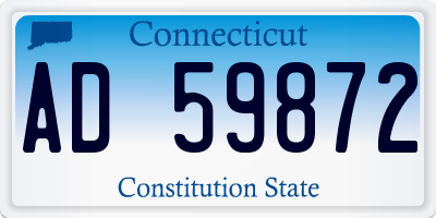 CT license plate AD59872