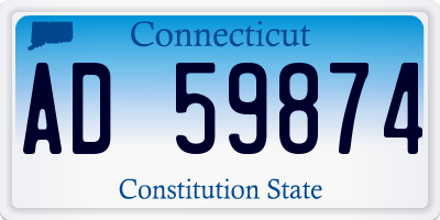 CT license plate AD59874