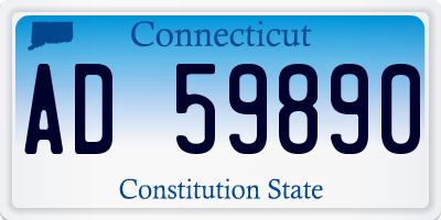 CT license plate AD59890