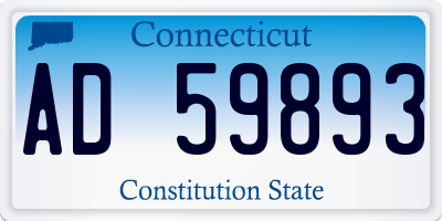CT license plate AD59893