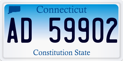 CT license plate AD59902