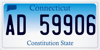 CT license plate AD59906