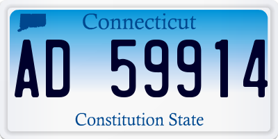CT license plate AD59914