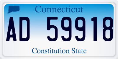 CT license plate AD59918