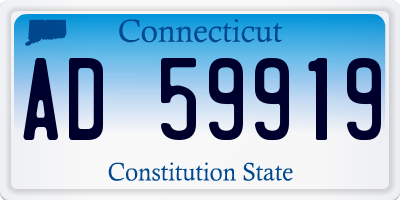 CT license plate AD59919