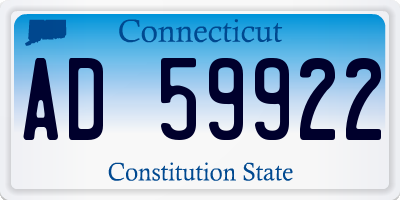 CT license plate AD59922