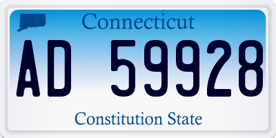 CT license plate AD59928