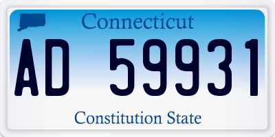 CT license plate AD59931