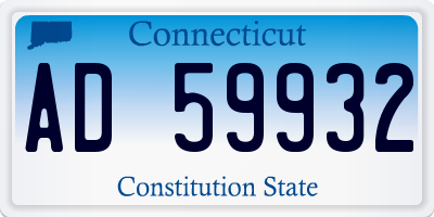 CT license plate AD59932
