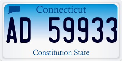 CT license plate AD59933