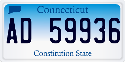 CT license plate AD59936