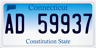CT license plate AD59937