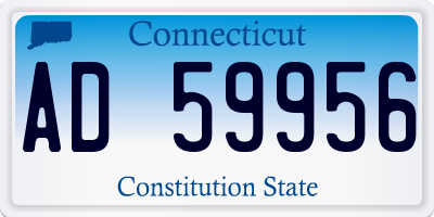 CT license plate AD59956