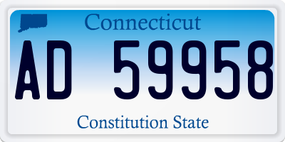 CT license plate AD59958