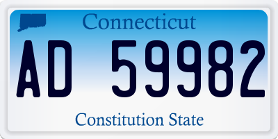 CT license plate AD59982
