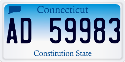 CT license plate AD59983