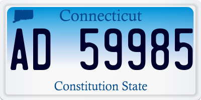 CT license plate AD59985
