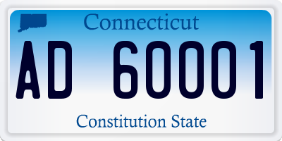 CT license plate AD60001