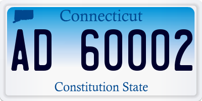 CT license plate AD60002