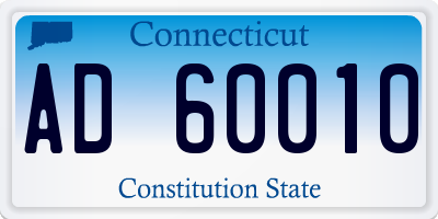 CT license plate AD60010