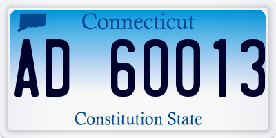 CT license plate AD60013