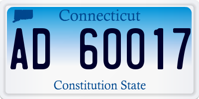 CT license plate AD60017