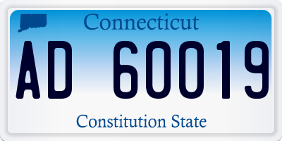 CT license plate AD60019