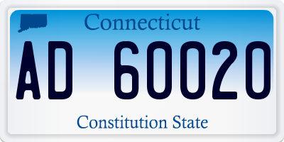 CT license plate AD60020