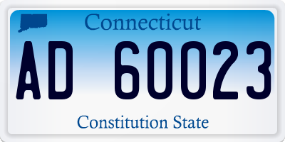 CT license plate AD60023