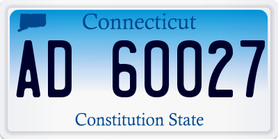 CT license plate AD60027