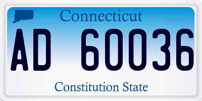CT license plate AD60036