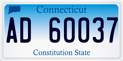 CT license plate AD60037