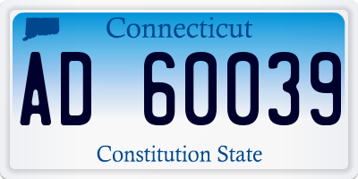 CT license plate AD60039